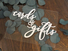 Load image into Gallery viewer, Cards and Gifts Acrylic Sign