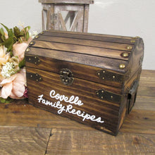 Load image into Gallery viewer, Personalized Wooden Recipe Chest by Perryhill Rustics