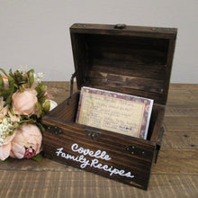 Load image into Gallery viewer, Personalized Wooden Recipe Chest by Perryhill Rustics