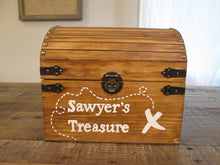 Load image into Gallery viewer, Personalized wooden treasure chest, great gift for kids, by Perryhill Rustics