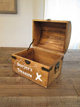 Load image into Gallery viewer, Personalized wood treasure chest for kids by Perryhill Rustics
