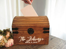 Load image into Gallery viewer, Personalized wooden card chest by Perryhill Rustics
