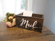 Load image into Gallery viewer, Custom wooden mail holder, mail storage, gift for mom, gift for her, anniversary gift, by Perryhill rustics
