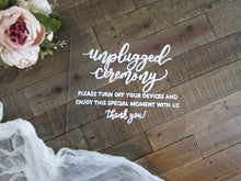 Load image into Gallery viewer, Unplugged Ceremony Sign