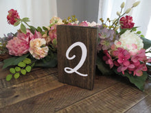 Load image into Gallery viewer, Hand painted wooden table numbers by Perryhill Rustics