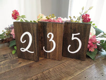 Load image into Gallery viewer, Hand painted wooden table numbers by Perryhill Rustics