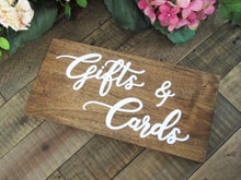Load image into Gallery viewer, cards and gifts hand painted wooden gift table sign by Perryhill Rustics