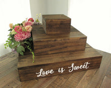 Load image into Gallery viewer, love is sweet wooden cupcake stand by Perryhill Rustics
