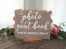 Load image into Gallery viewer, Photo Guest Book Acrylic Wedding Sign with Stand