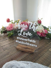 Load image into Gallery viewer, Share the Love Acrylic Hashtag Sign with Stand