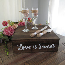 Load image into Gallery viewer, Cake knife ,glass and stand set from Perryhill Rustics