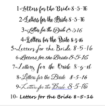 Load image into Gallery viewer, Letters for the bride font styles by Perryhill Rustics