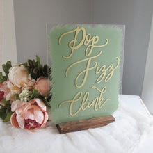 Load image into Gallery viewer, Pop, Fizz, Clink Bar Table Sign
