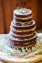 Load image into Gallery viewer, 15" round wooden cake stand by Perryhill Rustics