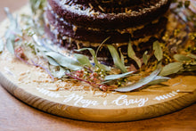 Load image into Gallery viewer, Personalized hand painted round cake stand by Perryhill Rustics