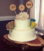 Load image into Gallery viewer, It's a Boy or Girl Log Slice Cake Topper Set