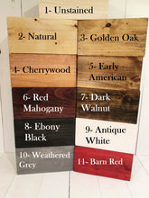 Load image into Gallery viewer, wood stand colors for acrylic signs by Perryhill Rustics

