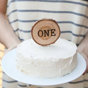 Rustic log slice cake topper by Perryhill Rustics