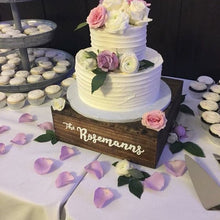 Load image into Gallery viewer, Personalized wooden cake stand by Perryhill Rustics