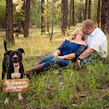 Load image into Gallery viewer, Save the date photo prop sign - my humans are getting married pet engagement sign by Perryhill Rustics