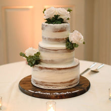Load image into Gallery viewer, Round personalized wood cakes stand by Perryhill Rustics