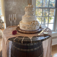 Load image into Gallery viewer, Personalized Round Wooden Cake Stand (3 Sizes!)