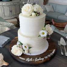 Load image into Gallery viewer, Round wooden cake stand. Perryhill Rustics