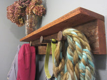 Load image into Gallery viewer, Rustic reclaimed barnwood and railroad spike coat rack by Perryhill Rustics