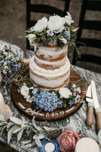 Load image into Gallery viewer, Round wooden cake stand. Perryhill Rustics