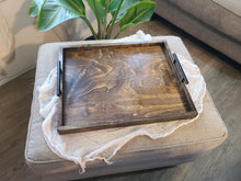 Load image into Gallery viewer, Wooden Ottoman Tray - Coffee Station Tray - Serving Platter
