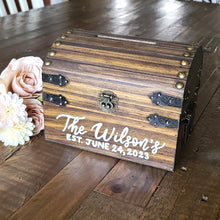 Load image into Gallery viewer, Personalized Honeymoon fund box (+lock/slot options)
