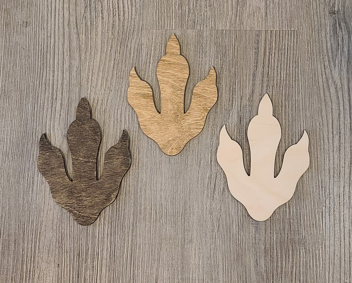 Wooden Laser Cut Dinosaur T Rex Tracks – PerryhillRustics