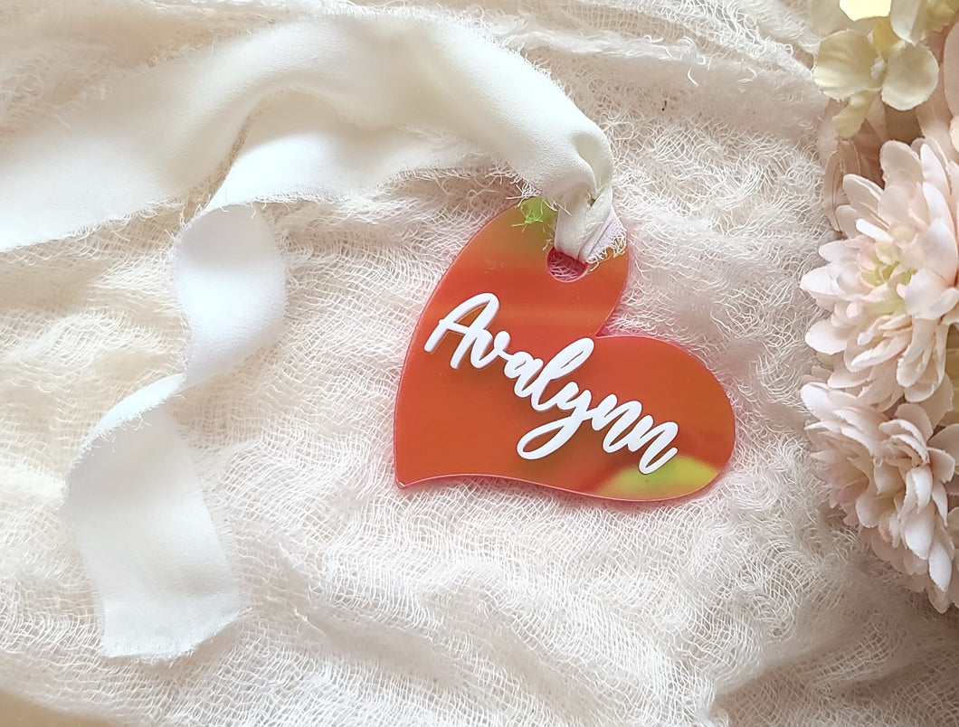 Personalized Acrylic Heart Tags