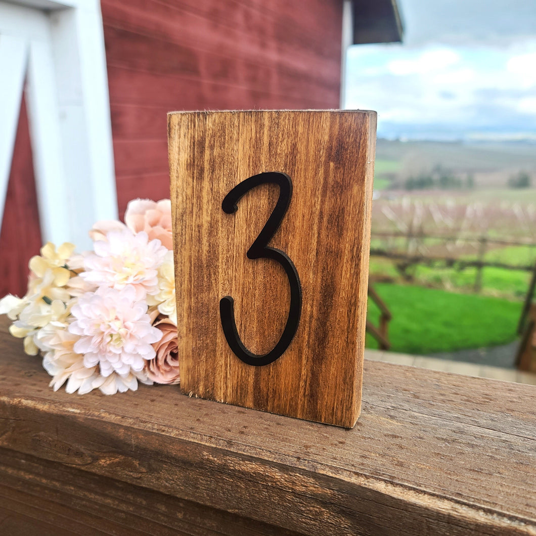 3D Wood and Acrylic Table Numbers