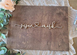 3D Guest book Alternative With Names & Connecting Heart