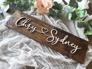 Personalized 3D Connecting Hearts Name Sign