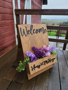 Personalized Flower Box Welcome Sign with 3D Wording
