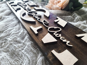 Personalized 3D MOM Sign with Kid's Names
