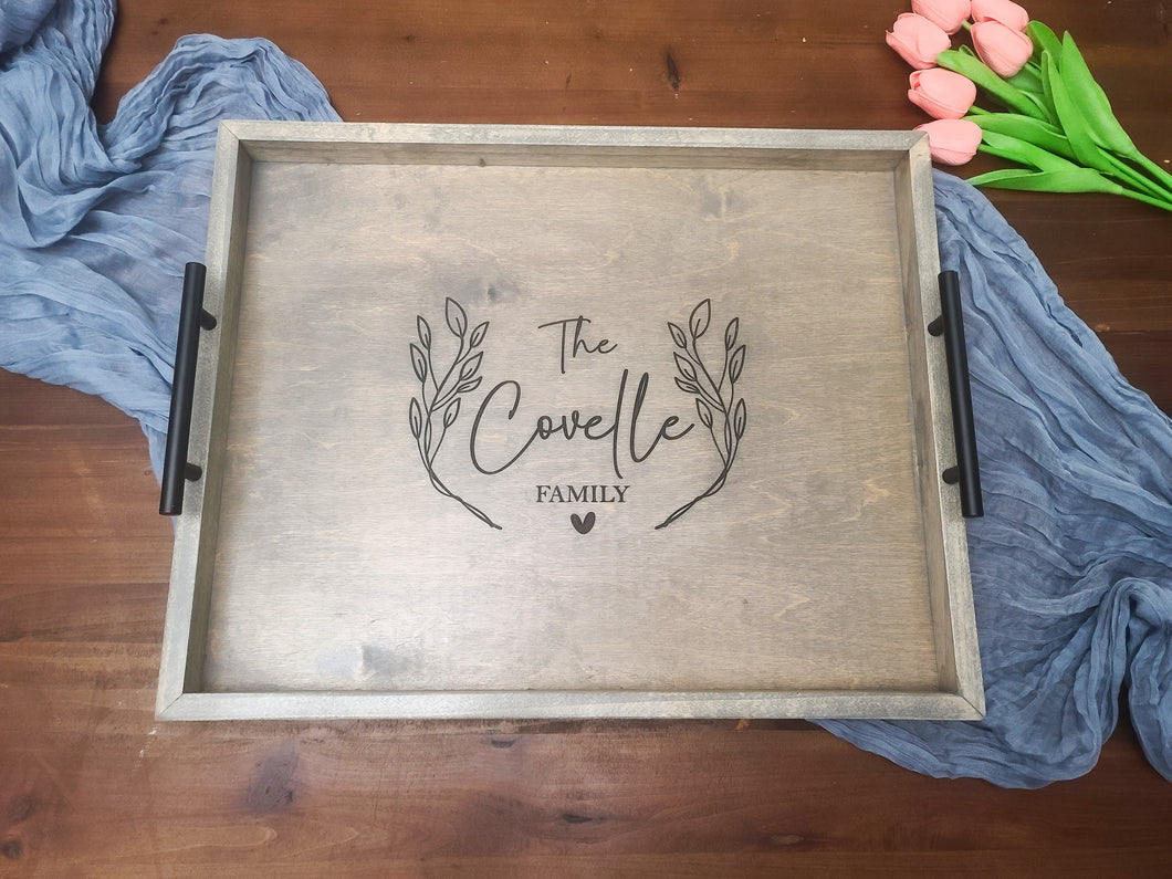 Personalized Engraved Last Name Serving Tray