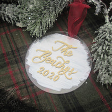 Load image into Gallery viewer, Personalized Christmas ornament. Christmas gift for new couple. .Perryhill Rustics hand painted ornaments.
