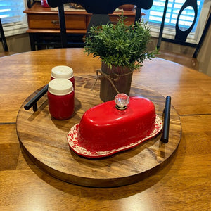 Round Serving Charcuterie Tray with Lazy Susan Option