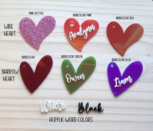 Personalized Acrylic Heart Tags