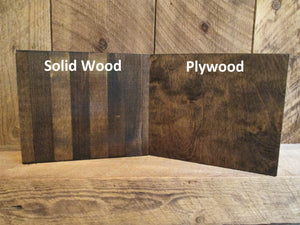 Perryhill Rustics plywood vs solid wood sample photo