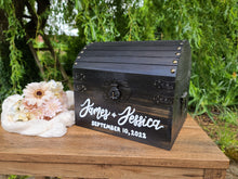 Load image into Gallery viewer, Personalized Wooden Cards Chest with Slot and Lock

