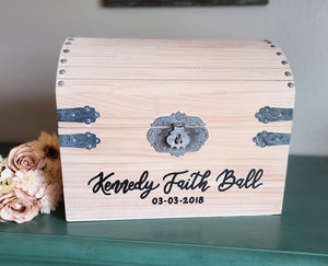 Personalized Lockable Wedding Card Chest