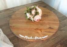 Load image into Gallery viewer, 24&quot; round wooden cake stand by Perryhill Rustics
