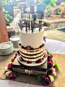 Rustic wooden cake stand by Perryhill Rustics