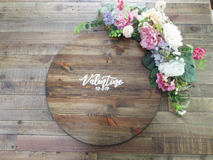 Round Wooden Wooden Signature Guestbook Board By Perryhill Rustics