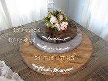 Load image into Gallery viewer, Perryhill Rustics round cake stand size comparison chart
