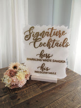 Load image into Gallery viewer, Signature Cocktails- Drink Menu - Acrylic Sign with Stand
